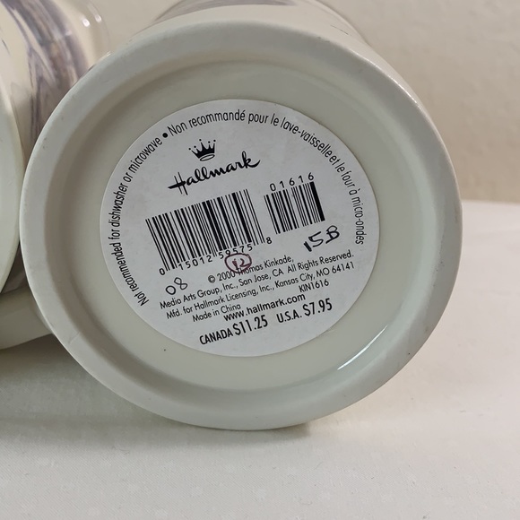 Thomas Kinkade Hallmark Pitcher and 2 coffee mugs Christmas Holiday - Picture 12 of 12